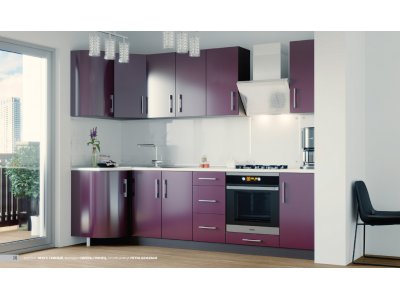 Кухня Эверест Модерн мдф глянец сирень