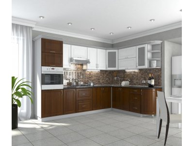 Кухня Гарант Квадрис мдф белое дерево/кедр люкс