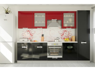 Кухня Кармен мдф красная