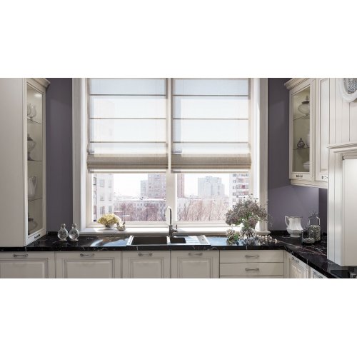 Кухня МДФ Egger слоновая кость серебряная патина