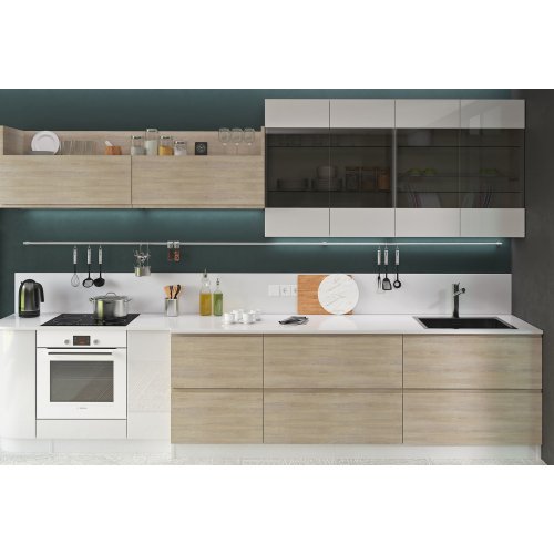 Кухня ДСП Egger ясень/белый глянец