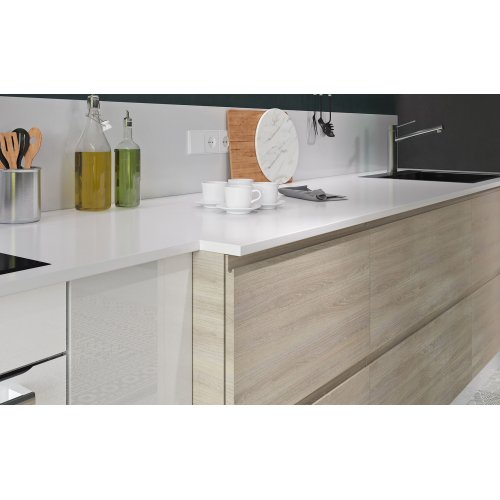 Кухня ДСП Egger ясень/белый глянец