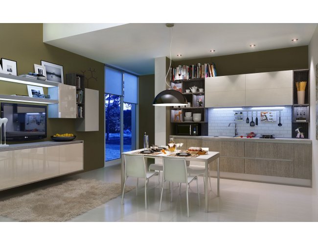 Кухня ДСП Cleaf дуб прованс/бежевый глянец