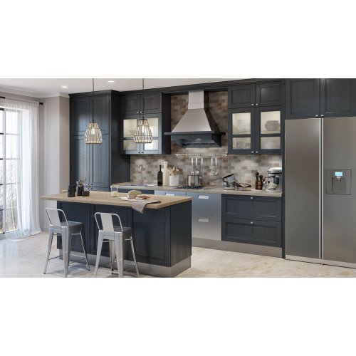 Кухня МДФ AGT текстура антрацит рамка ясень