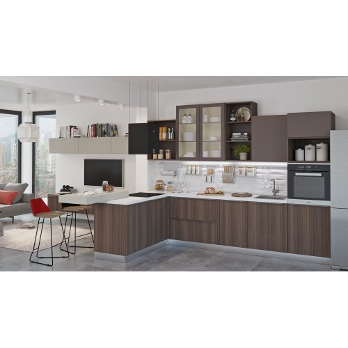 Кухня МДФ AGT керамика темная