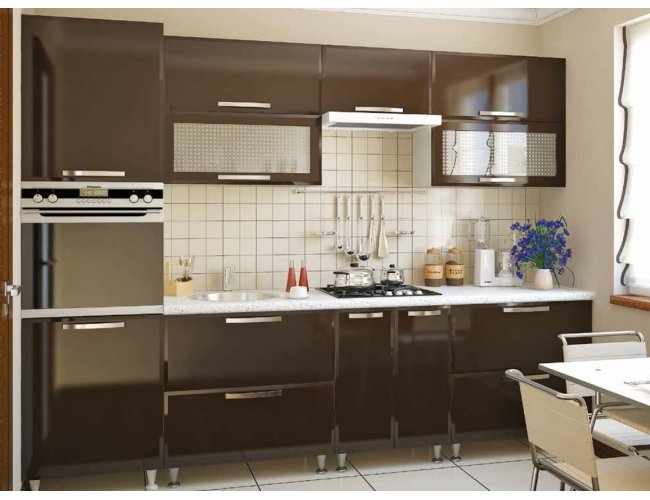 Кухня Сокме София Престиж мдф шоколад глянец