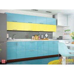 Кухня Vip Master Color-mix мдф желтый/голубой