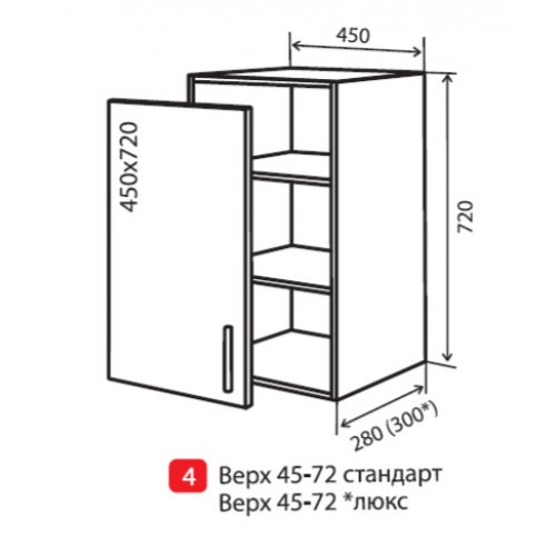 Кухонный модуль VM Wood Line верх 4 450*720*280